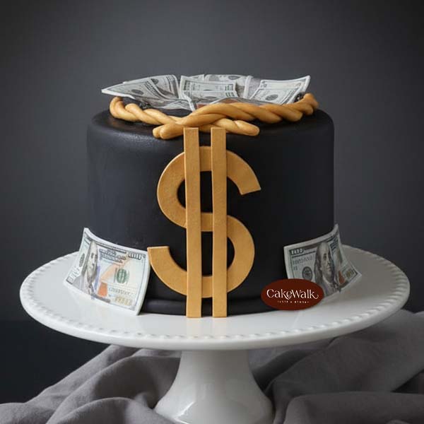 Black Dollar Theme Cake