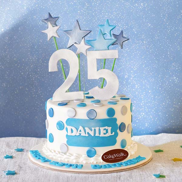 Blue and White Stars Cake 