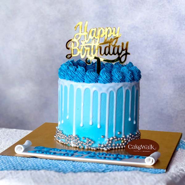 Blue Drip Cake 