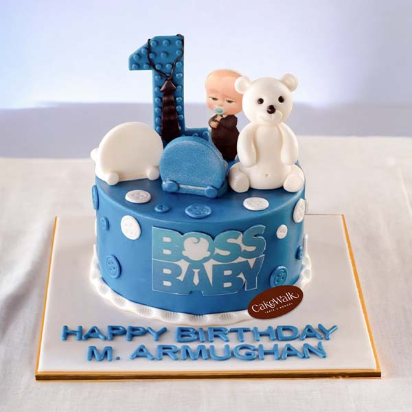 Boss Baby and Panda Theme Cake