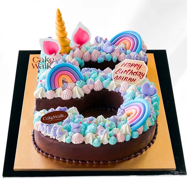 Number 5 Unicorn Chocolate Cake