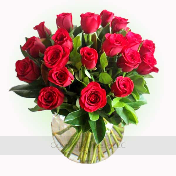 20 Red Roses in Fishbowl