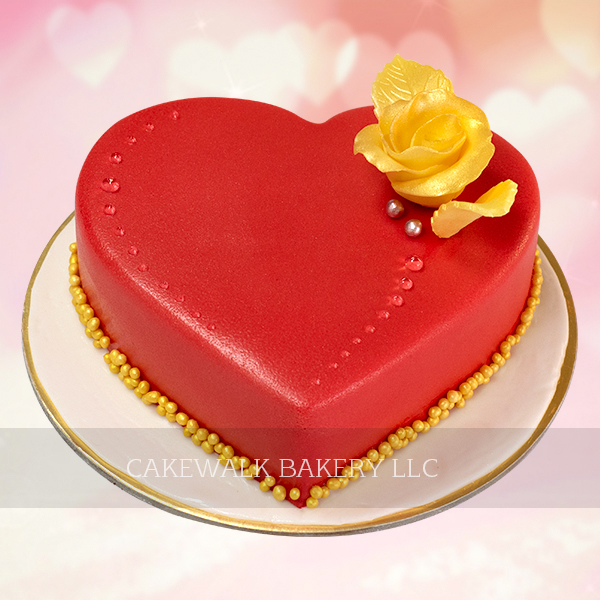 Red Heart Shape cake