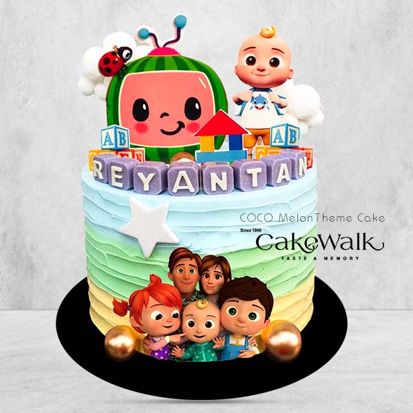Coco Melon Family Theme Cake