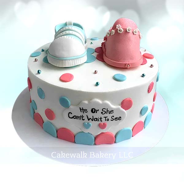 HE OR SHE BABY SHOWER THEME CAKE