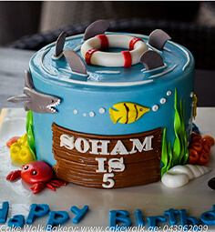 SEA  SHARK TAIL THEME CAKE