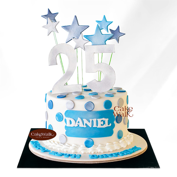 Blue and White Stars Cake 