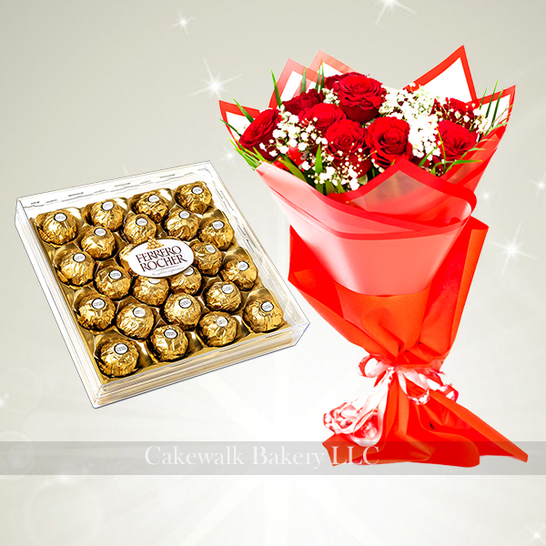 Flower Bouquet with Ferrero Rocher 