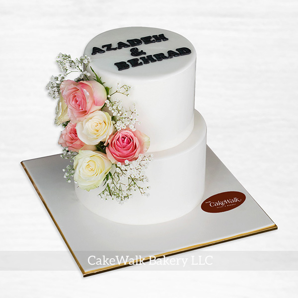 Two Tier Fresh Flower Cake