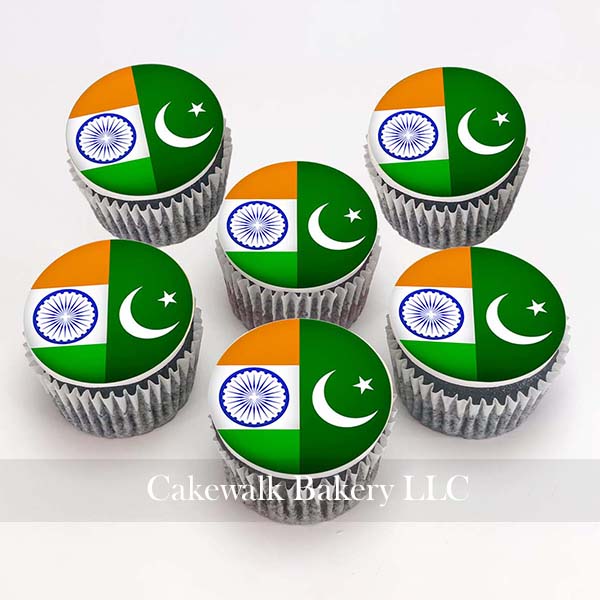 Pak India Flag Cupcakes-2