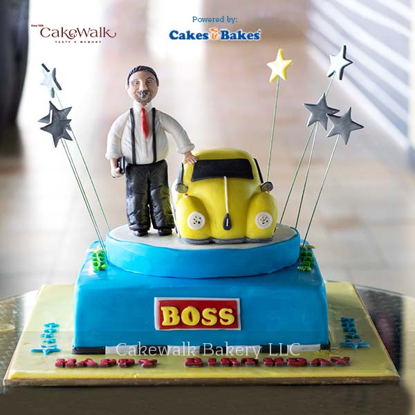 Boss with Car Theme Cake