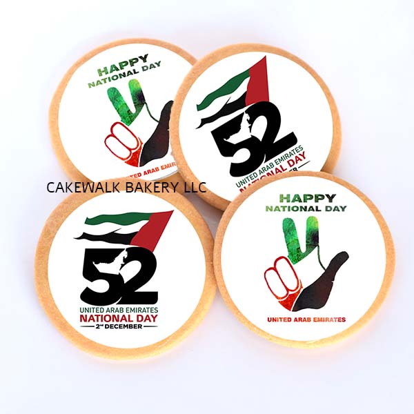 UAE National Day Vanilla Cookies Round-3 inch