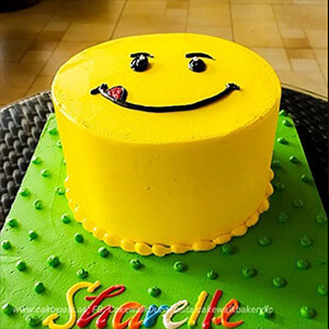 Yellow Smiley Emoji Theme Cake