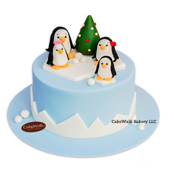 Penguins Christmas Cake