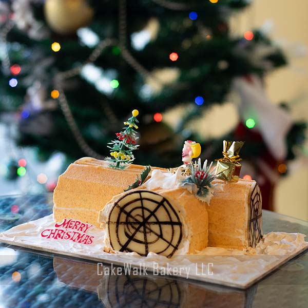 Christmas Yule log Cake -Vanila