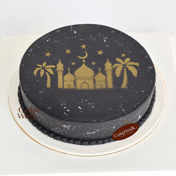Black Ramadan and Eid Mubarak Cake