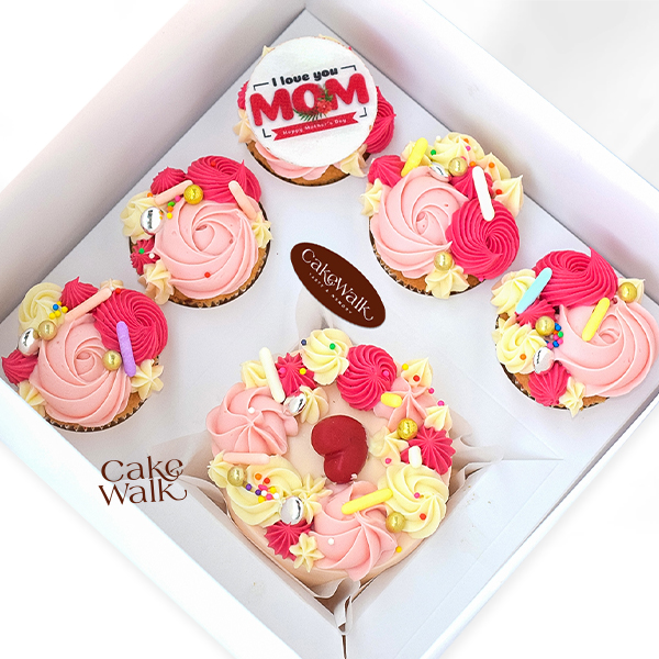 Mother's Day Bento Cake with Cupcakes