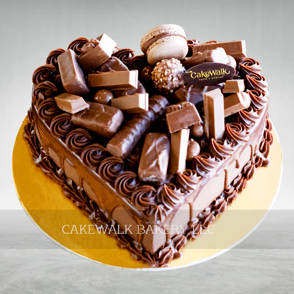 Chocolate Heart Shape Drip Cake 