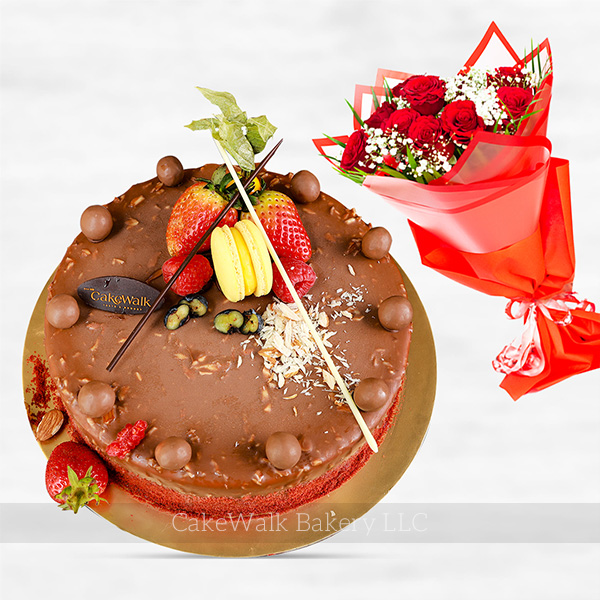 Groumand Chocolate Delicacy + Flower Bouquet