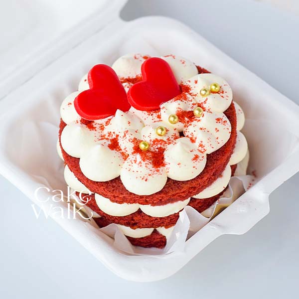Red Velvet with Heart Bento Cake
