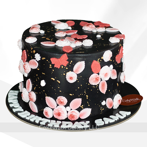 Black Floral Cake