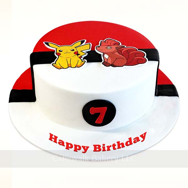 Vulpix Pokemon Pikachu Theme Cake