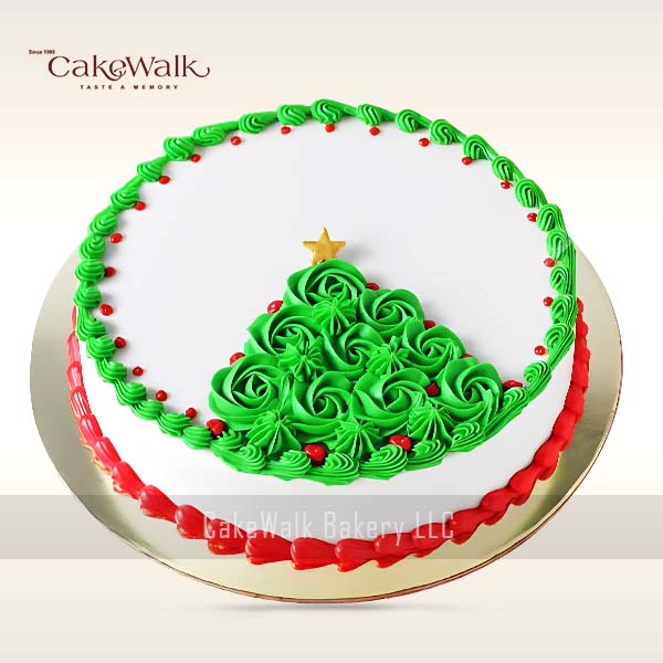 Christmas Tree Cream Cake