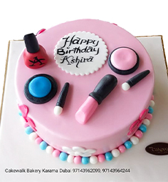 Pink Makeup Theme Cake