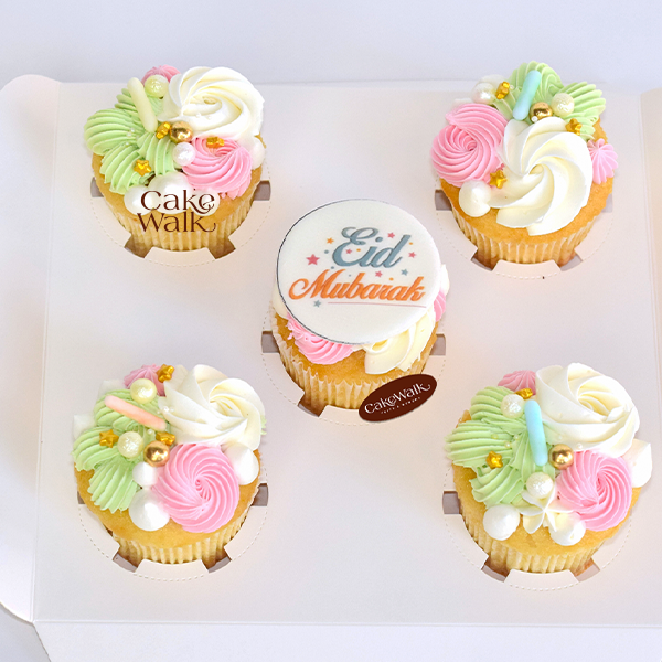 Eid Mubarak Floral Cupcakes