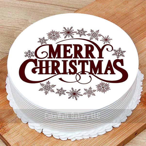 Merry Christmas Photo Cake