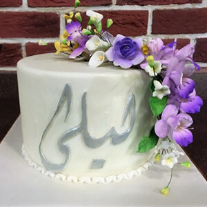 Purple Flower Theme Cake