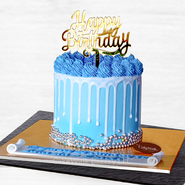 Blue Drip Cake 