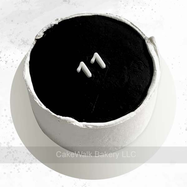 Minimal Black & White Birthday Cake