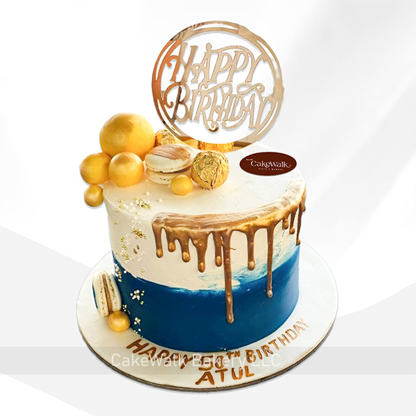 Golden Drip Pastel Cake