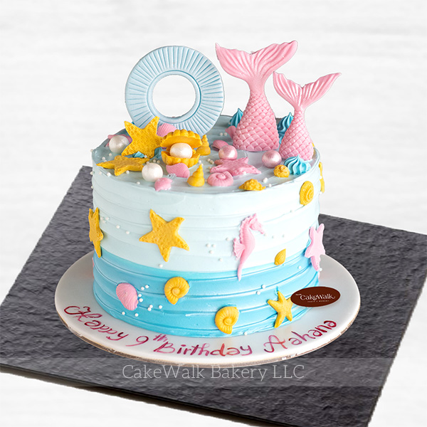 Mermaid Tail Theme Cake