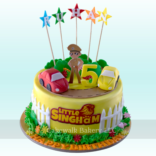 Little Singham / Car Theme Cake