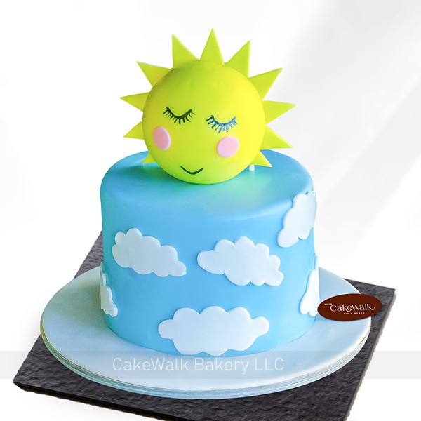 Sunny and Clouds Theme Cake