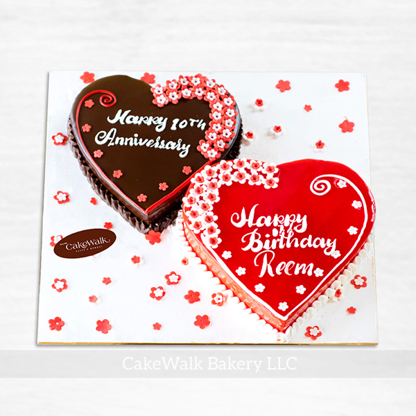 Double Heart Anniversary / Wedding Cake