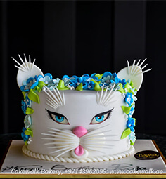 BLUE CAT THEME CAKE