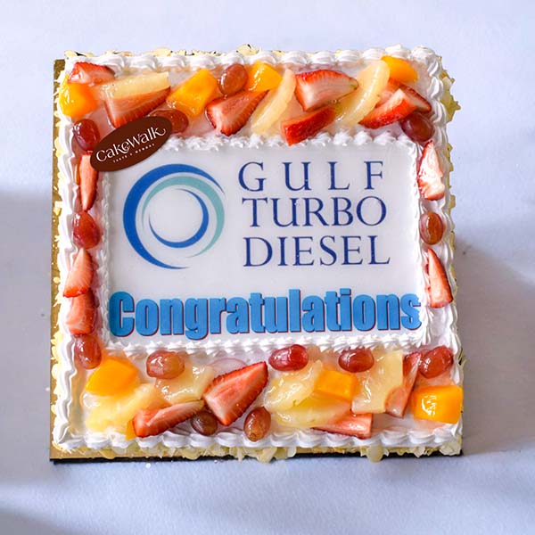 Fresh Fruit Square Photo Cake