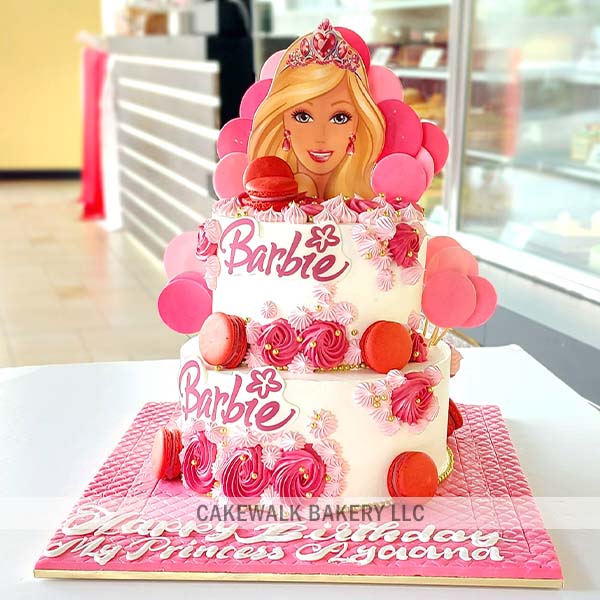 Pink Barbie Theme Cake