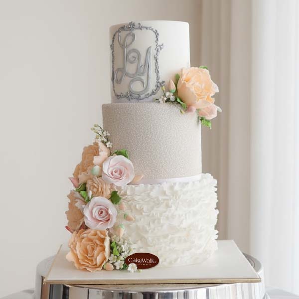 Romantic 3 Tier Wedding Cake