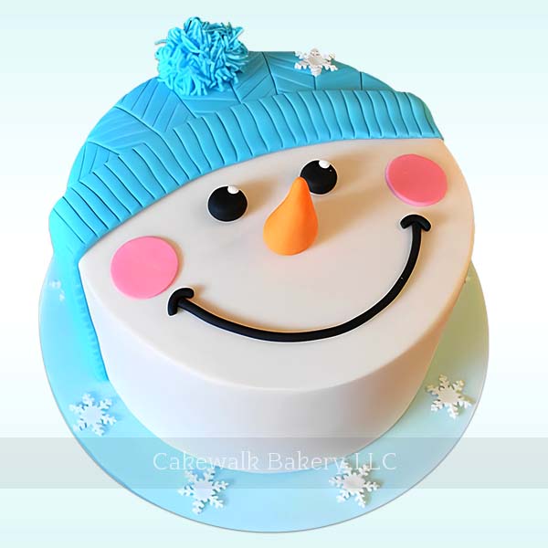 Christmas Snowman Theme Cake