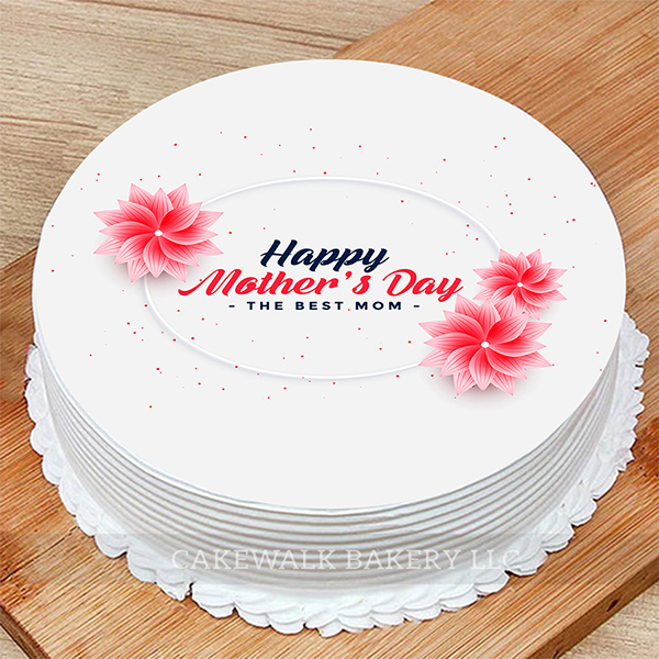 Happy Mother's Day Printed Cream Cake