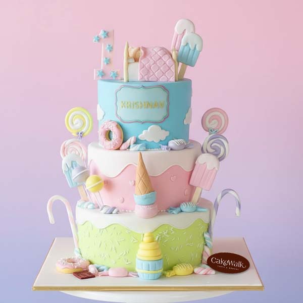 Candyland Baby Shower Cake – 3 Tier