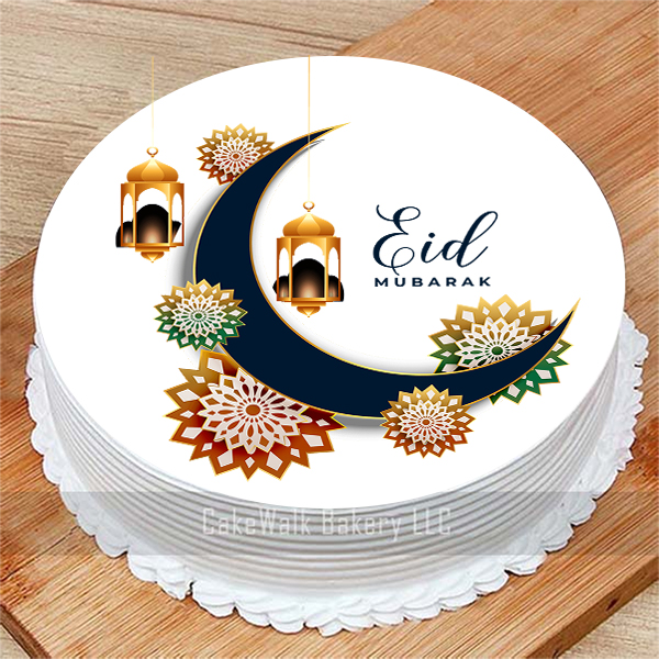 Eid Mubarak Printed Cream Cake
