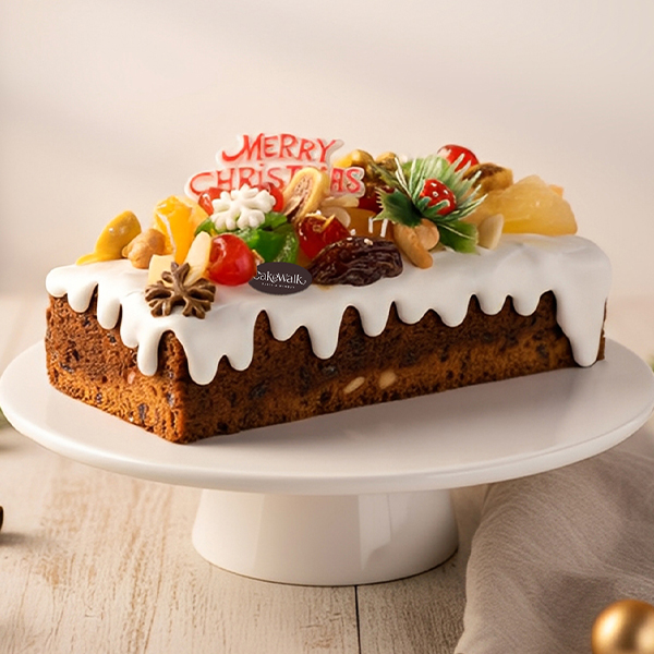 Festive Plum Loaf with Fondant Drip | Premium Christmas Cake