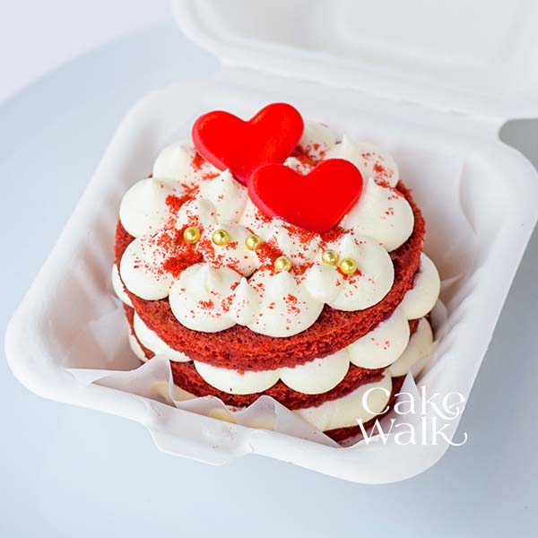 Red Velvet with Heart Bento Cake