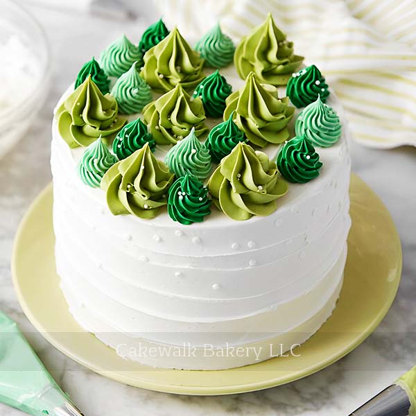 Christmas Cake with Tree Decorations