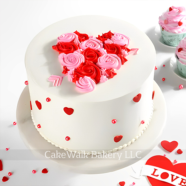 Red & Pink Rosette Cake